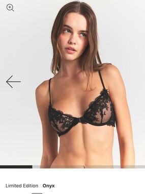 SKIMS Sheer Floral Lace Underwire Bra in Light and Black